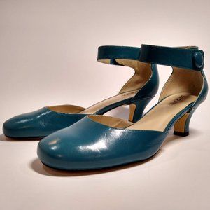 Array women Charlie pump Mary-Jane teal-blue Size 8W